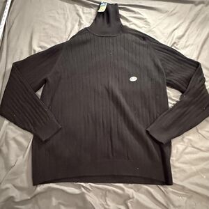 Eddie Bauer Shirt Womens XL Black Turtleneck Long Sleeve Ribbed Knit Casual